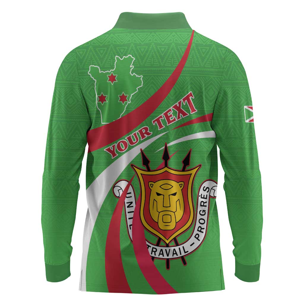 Personalized Burundi Long Sleeve Polo Shirt 63rd Anniversary of Independence