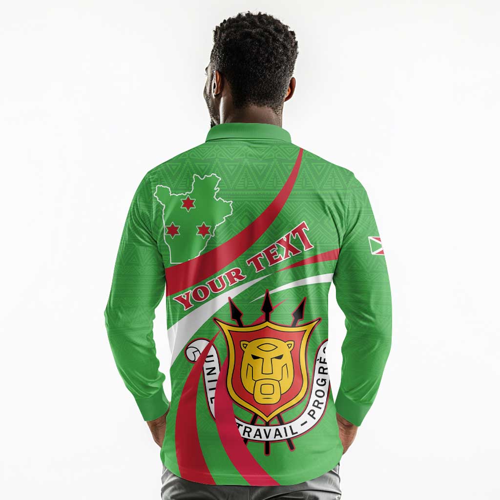Personalized Burundi Long Sleeve Polo Shirt 63rd Anniversary of Independence