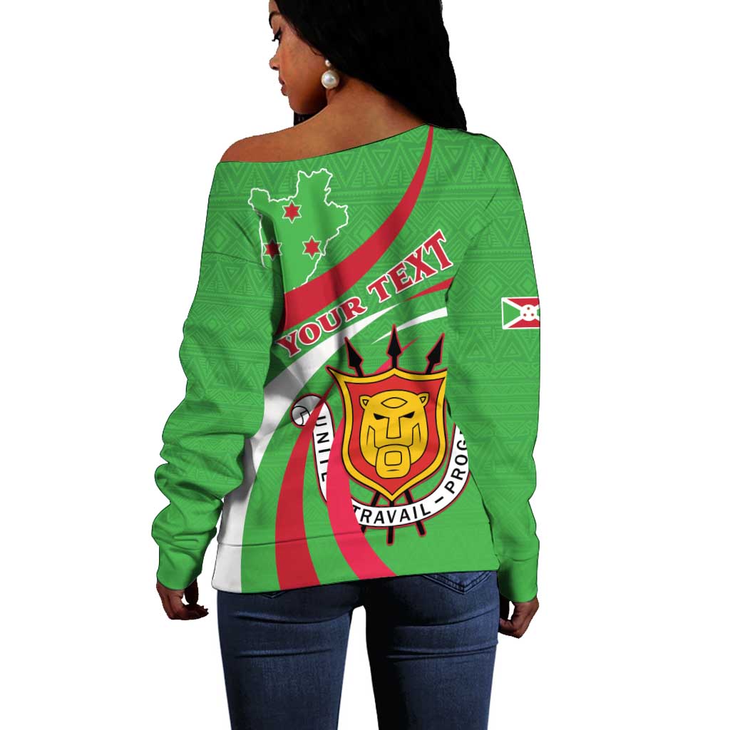 Personalized Burundi Off Shoulder Sweater 63rd Anniversary of Independence