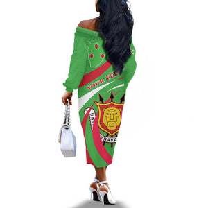 Personalized Burundi Off The Shoulder Long Sleeve Dress 63rd Anniversary of Independence