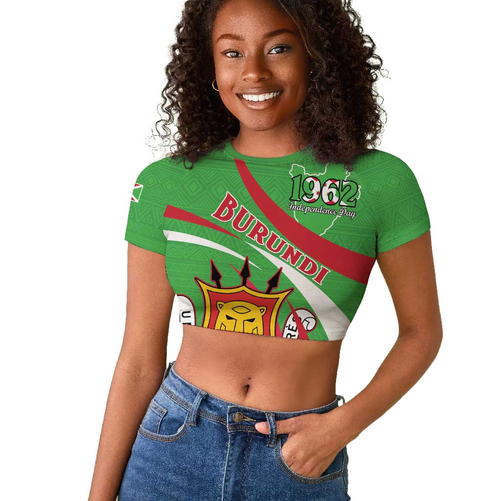 Personalized Burundi Raglan Cropped T shirt 63rd Anniversary of Independence