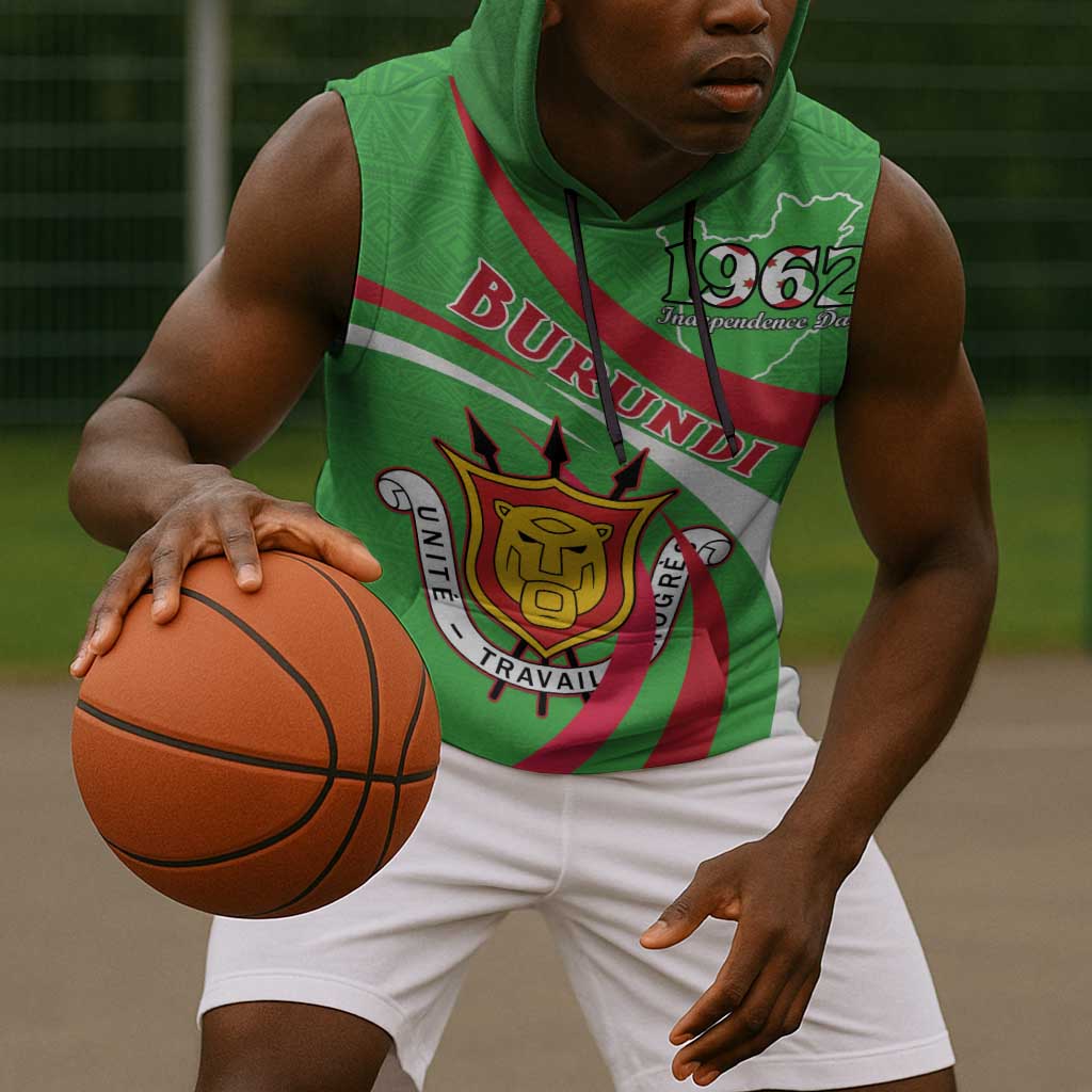 Personalized Burundi Sleeveless Hoodie 63rd Anniversary of Independence - African Pride