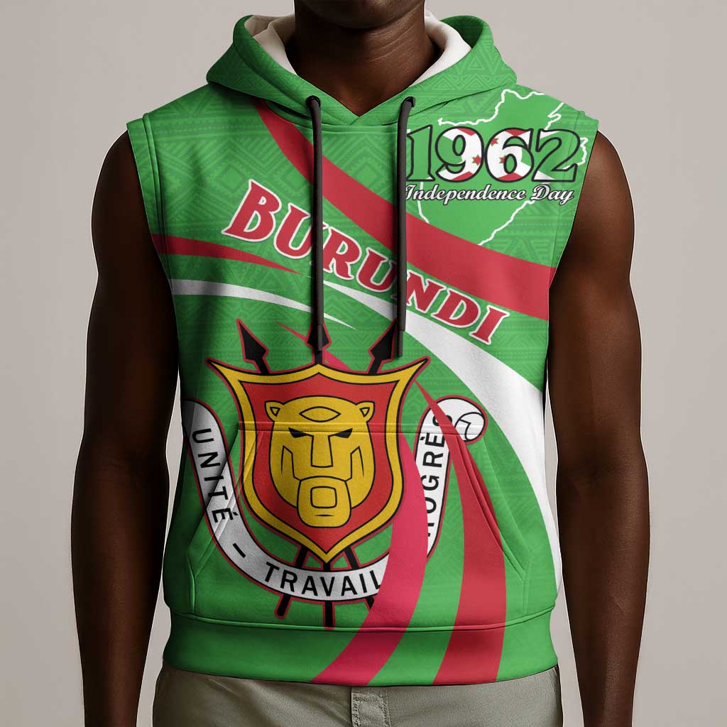 Personalized Burundi Sleeveless Hoodie 63rd Anniversary of Independence - African Pride
