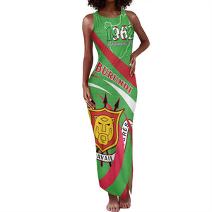 Personalized Burundi Tank Maxi Dress 63rd Anniversary of Independence