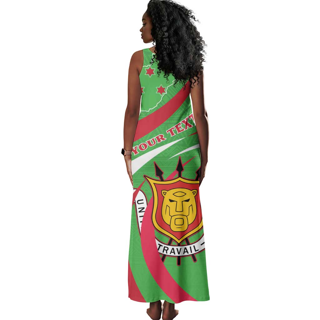 Personalized Burundi Tank Maxi Dress 63rd Anniversary of Independence