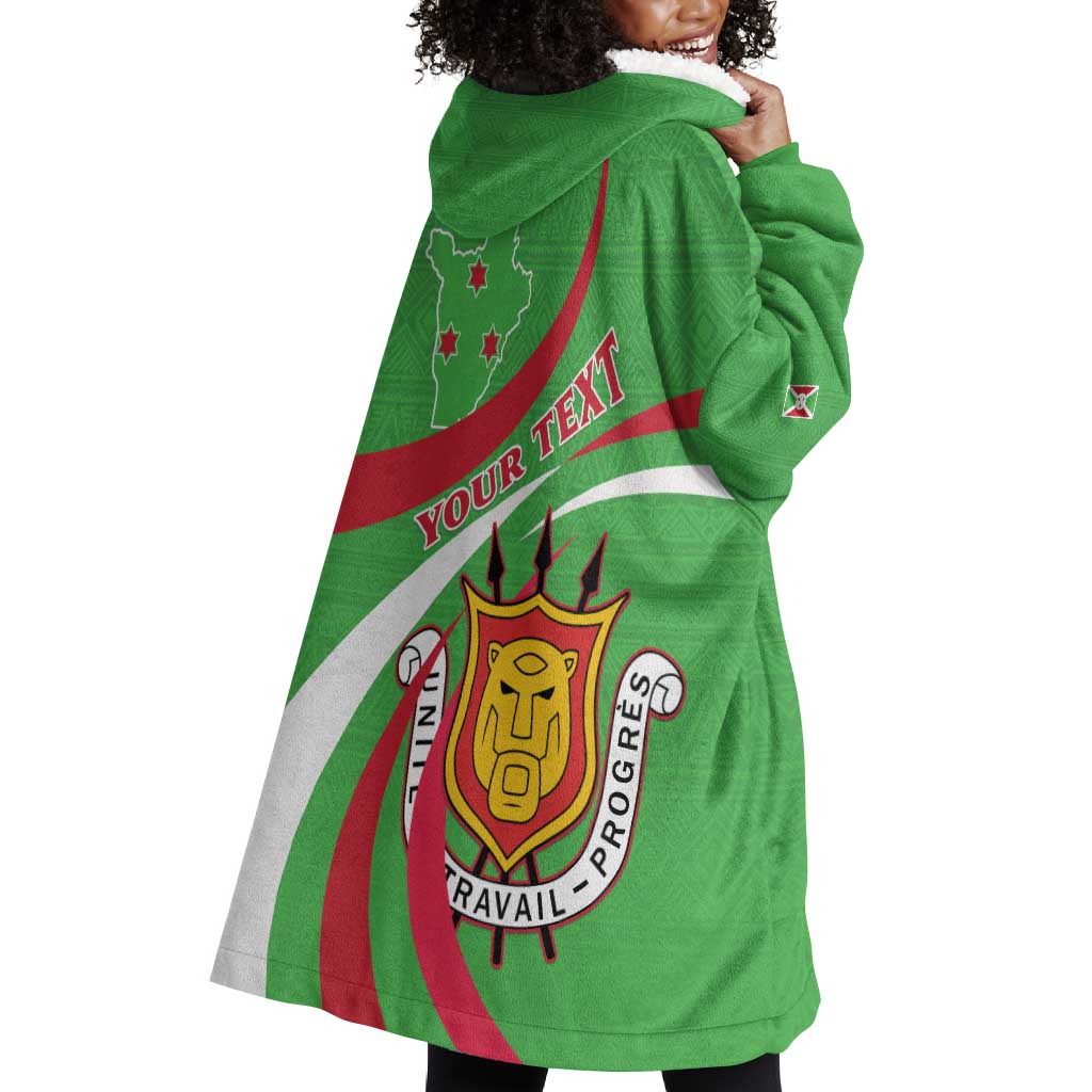 Personalized Burundi Wearable Blanket Hoodie 63rd Anniversary of Independence