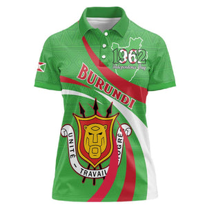 Personalized Burundi Women Polo Shirt 63rd Anniversary of Independence