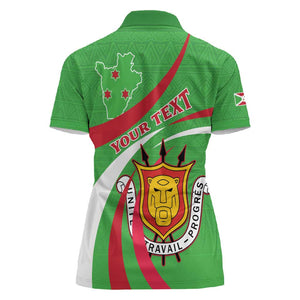 Personalized Burundi Women Polo Shirt 63rd Anniversary of Independence
