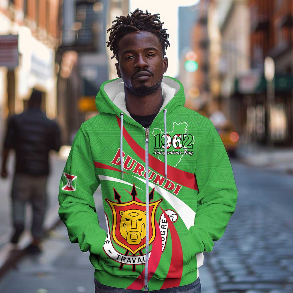 Personalized Burundi Zip Hoodie 63rd Anniversary of Independence