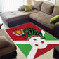 Personalized Jamhuri ya Burundi Area Rug Lion With Coat Of Arms - Flag Style