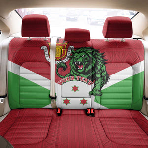 Personalized Jamhuri ya Burundi Back Car Seat Cover Lion With Coat Of Arms - Flag Style