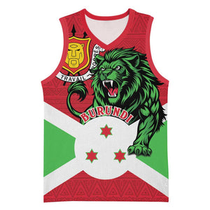 Personalized Jamhuri ya Burundi Basketball Jersey Lion With Coat Of Arms - Flag Style - African Pride