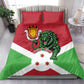 Personalized Jamhuri ya Burundi Bedding Set Lion With Coat Of Arms - Flag Style