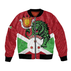 Personalized Jamhuri ya Burundi Bomber Jacket Lion With Coat Of Arms - Flag Style