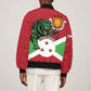 Personalized Jamhuri ya Burundi Bomber Jacket Lion With Coat Of Arms - Flag Style