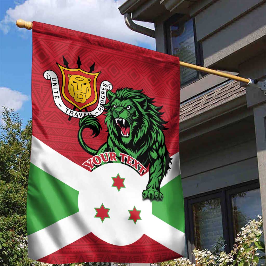 Personalized Jamhuri ya Burundi Garden Flag Lion With Coat Of Arms - Flag Style