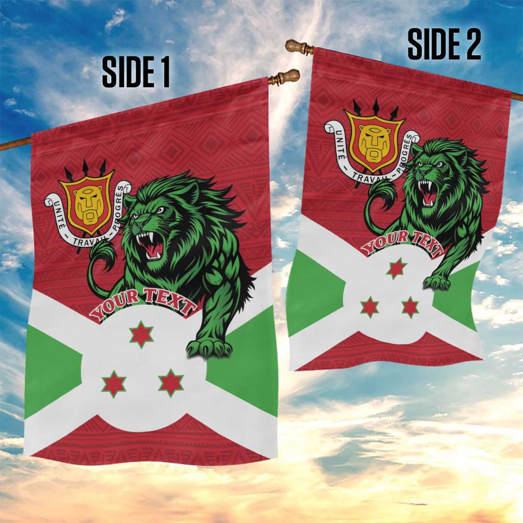 Personalized Jamhuri ya Burundi Garden Flag Lion With Coat Of Arms - Flag Style