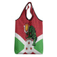 Personalized Jamhuri ya Burundi Grocery Bag Lion With Coat Of Arms - Flag Style