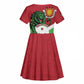 Personalized Jamhuri ya Burundi Kid Short Sleeve Dress Lion With Coat Of Arms - Flag Style