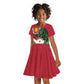 Personalized Jamhuri ya Burundi Kid Short Sleeve Dress Lion With Coat Of Arms - Flag Style