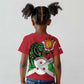 Personalized Jamhuri ya Burundi Kid T shirt Lion With Coat Of Arms - Flag Style
