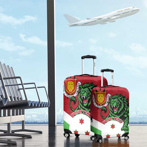 Personalized Jamhuri ya Burundi Luggage Cover Lion With Coat Of Arms - Flag Style