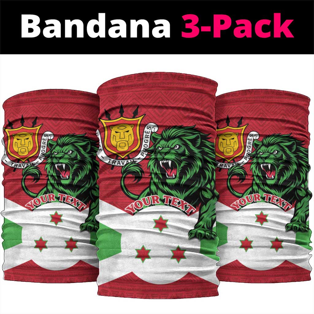 Jamhuri ya Burundi Neck Gaiter Lion With Coat Of Arms - Flag Style - African Pride