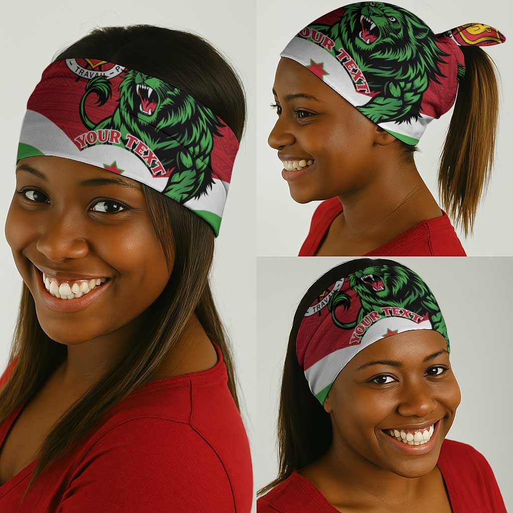 Jamhuri ya Burundi Neck Gaiter Lion With Coat Of Arms - Flag Style - African Pride