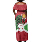 Personalized Jamhuri ya Burundi Off Shoulder Maxi Dress Lion With Coat Of Arms - Flag Style