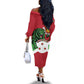 Personalized Jamhuri ya Burundi Off The Shoulder Long Sleeve Dress Lion With Coat Of Arms - Flag Style