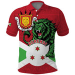 Personalized Jamhuri ya Burundi Polo Shirt Lion With Coat Of Arms - Flag Style