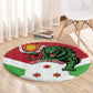 Personalized Jamhuri ya Burundi Round Carpet Lion With Coat Of Arms - Flag Style
