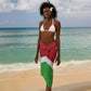 Personalized Jamhuri ya Burundi Sarong Lion With Coat Of Arms - Flag Style