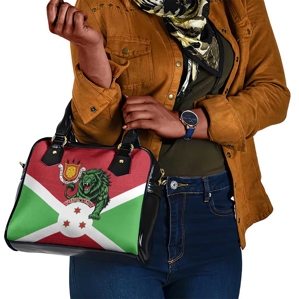 Personalized Jamhuri ya Burundi Shoulder Handbag Lion With Coat Of Arms - Flag Style
