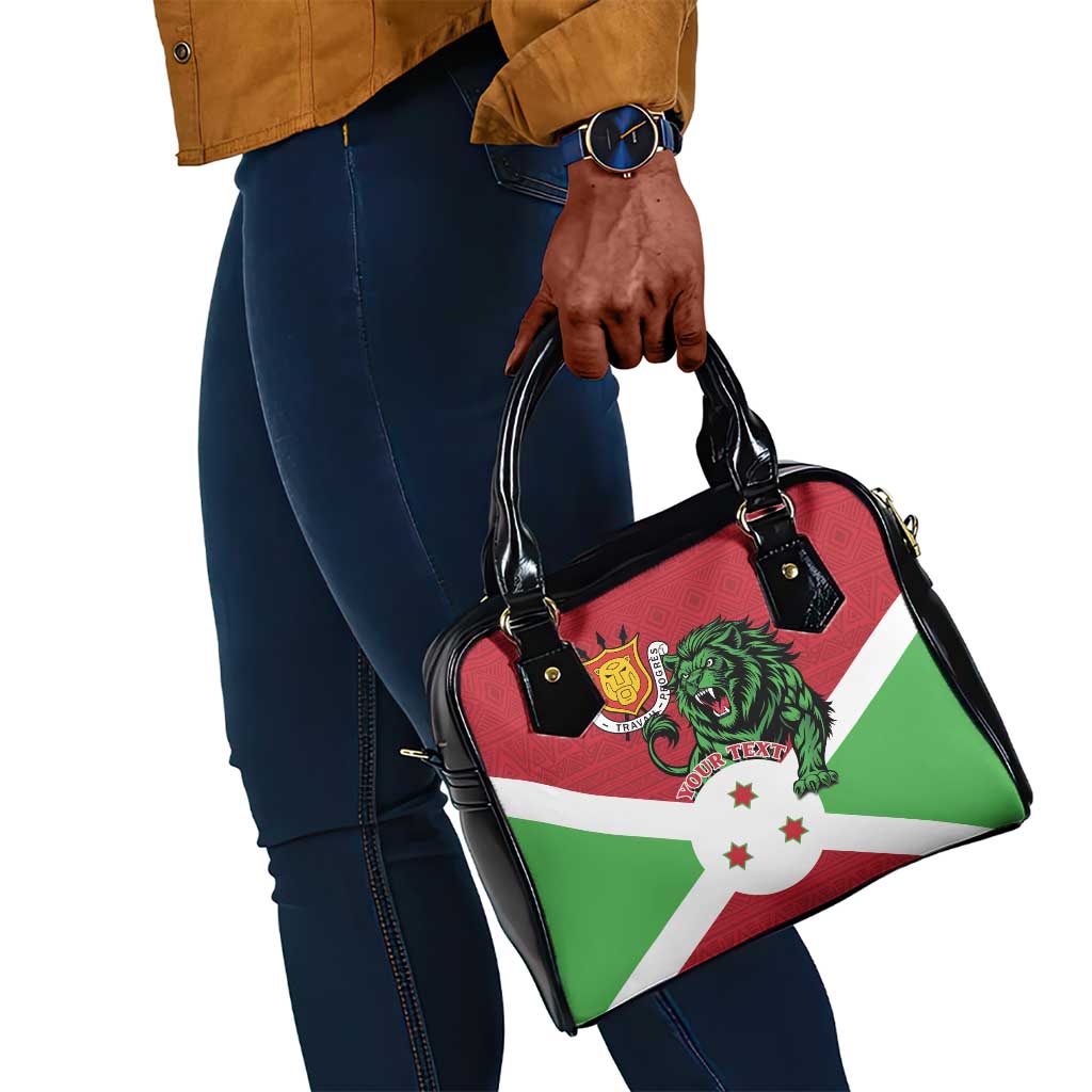 Personalized Jamhuri ya Burundi Shoulder Handbag Lion With Coat Of Arms - Flag Style