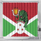 Personalized Jamhuri ya Burundi Shower Curtain Lion With Coat Of Arms - Flag Style
