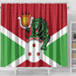 Personalized Jamhuri ya Burundi Shower Curtain Lion With Coat Of Arms - Flag Style