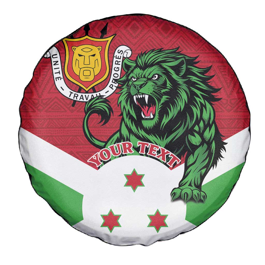 Personalized Jamhuri ya Burundi Spare Tire Cover Lion With Coat Of Arms - Flag Style