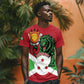 Personalized Jamhuri ya Burundi T shirt Lion With Coat Of Arms - Flag Style
