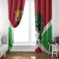 Personalized Jamhuri ya Burundi Window Curtain Lion With Coat Of Arms - Flag Style
