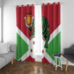 Personalized Jamhuri ya Burundi Window Curtain Lion With Coat Of Arms - Flag Style