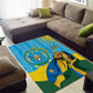 Personalized Happy Rwanda Independence Day Area Rug Coat Of Arms With Map