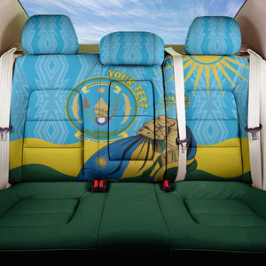 Personalized Happy Rwanda Independence Day Back Car Seat Cover Coat Of Arms With Map