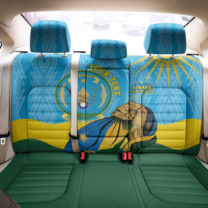 Personalized Happy Rwanda Independence Day Back Car Seat Cover Coat Of Arms With Map