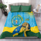 Personalized Happy Rwanda Independence Day Bedding Set Coat Of Arms With Map