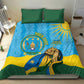 Personalized Happy Rwanda Independence Day Bedding Set Coat Of Arms With Map