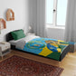 Personalized Happy Rwanda Independence Day Bedding Set Coat Of Arms With Map