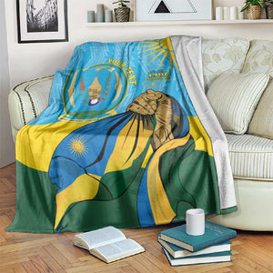 Personalized Happy Rwanda Independence Day Blanket Coat Of Arms With Map