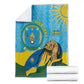 Personalized Happy Rwanda Independence Day Blanket Coat Of Arms With Map