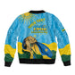 Personalized Happy Rwanda Independence Day Bomber Jacket Coat Of Arms With Map